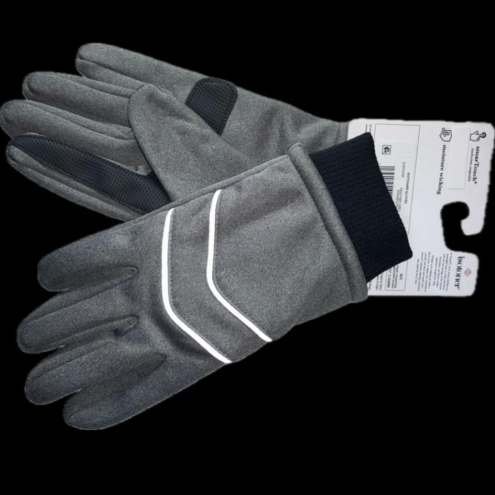 ISOTONER WMNS Moisture Wicking Touchscreen Gloves. GRY W/ Reflective Detail. S/M - Picture 7 of 8